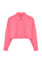 Pembe Crop Dokuma Sırt Dekolteli Keten Görünümlü Plaj Gömleği TBESS24GO00012 - 12