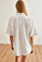 Women's White Single Pocket Striped Flowy Shirt Gml- 19001223 - 5