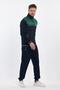 Men's Mock Neck 2-Yarn Sports Tracksuit Set - Navy - 4