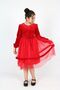 Asortik Girl's Velvet Fabric Tulle Detailed Knee Length Buckle Dress - 2