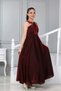 Girl's Evening Dress with Fixed Glitter Fabric Lining Graduation Gown - 5