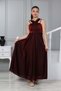 Girl's Evening Dress with Fixed Glitter Fabric Lining Graduation Gown - 3