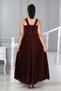 Girl's Evening Dress with Fixed Glitter Fabric Lining Graduation Gown - 7