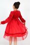 Asortik Girl's Velvet Fabric Tulle Detailed Knee Length Buckle Dress - 4