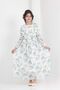 Girl's Lined Full-Length Floral Patterned Long Chiffon Dress with Non-Interior Necklace Detail