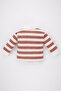 Baby Collar Striped Baby Girl Sweatshirt - B1309a523wn - 4