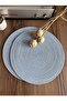Volonte Baby Blue Jute American Service 2-Piece Knitted Straw Plates - 2