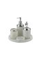 Decorative White Marble Silver Leaf Detailed 5 Piece Bathroom Set Set - 2