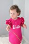 Barbie Patterned Girl's Life Dress - Balloon Sleeve - 3