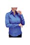 Women's Blue Satin Casual Style Shirt
