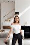 Women's White Short- Boat Neck Neck Elegant Summer Blouse