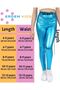 Girls' Metallic High Waist Shiny Sparkly Sports Yoga Running Fitness Workout Leggings - 2