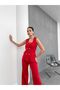 Square Collar Stone Buttoned Vest Trousers Double Breasted Set
