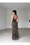 Low-cut Leopard Print Adjustable Strap Maxi Dress - 3