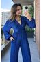 Pleated Wrinkled Tie Detailed Trend Set - 2