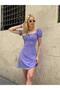Women's Gathered Tie-Back Aerobin Fabric Lined Mini Dress, Graduation, Birthday, Party