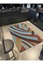 Wavy Themed Pointed End Patterned Woven Base and Washable Carpet Miravip9364 - 2