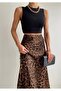 Leopard Satin Skirt