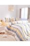 Viento Duvet Cover Set Cotton Gray Ecru Striped Yellow Double 200x220 9501a - 3