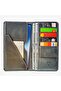 Genuine Leather Portfolio iPhone Case Card Holder Wallet / 3014 Black (Smoky) - 3