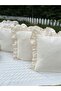 Linen Bohemian Frilly Vintage 4-Piece Square Throw Pillow Cover - 5