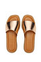 Women's Genuine Leather Yellow Heeled Slippers - 5