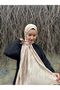 الحجاب حريري القطن الجاكار كبير Houndstooth منقوشة شال المنك - 3