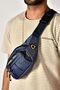 Navy Blue Fabric Crossbody Crossbody Chest Shoulder and Waist Bag with USB Headphone Outlet - 3