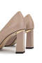 Women's Genuine Leather Mink Heeled Shoes - 5