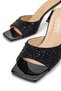 Genuine Leather Black Suede Women's Heeled Slippers - 4