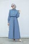 Striped Cotton Women's Dress - Pocket Detailed - 4