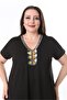 Black V-Neck Ethnic Beaded Dress - 4