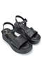 Genuine Leather Black Women's Heeled Sandals - 2