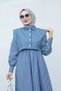 Striped Cotton Women's Dress - Pocket Detailed - 2