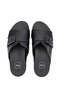 Women's Genuine Leather Black Leather Flat Slippers - 5