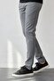 Men's Gray Stretchy Lycra Slim Fit Jogger Pants - Elastic Waist and Laced - 4