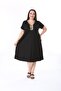 Black V-Neck Ethnic Beaded Dress - 5