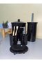 Dara Collection 5 Piece Bathroom Set Black - 3