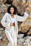 Natur Unlined Wide Cut Linen Jacket with Side Slits 27262 - 2