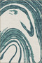Green Wavy Patterned Woven Base and Washable Carpet Miravip9399