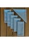 American Service, 6-Piece Special Stitched Fabric Napkins Baby Blue