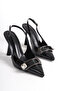 Stony Patent Leather Buckle Detailed Luxurious Stiletto