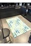 Green Figured Geometric Patterned Woven Base and Washable Carpet Miravip9389 - 2