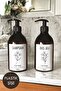 2-Piece Amber Shampoo Shower Gel Mica Plastic Bottle Set Bath Organizer 500ml