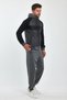 Men's Crochet Detailed Double Pocket Hooded Zippered Sports Tracksuit Set - 6