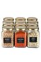1600 Cc Cornered Labeled Glass Spice and Pulses Jar with Gold Lid 12 Pieces - 2