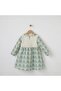 Floral Embroidered Patterned Dress with Robe Detail - Green - 5