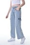Wide Leg Girl's Jeans Pants - Cotton