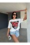 Tiger Printed T-shirt with Pearls - 5