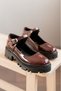 Women's Claret Red Patent Leather Harajuku Style Lolita Single Strap Shoes - 3